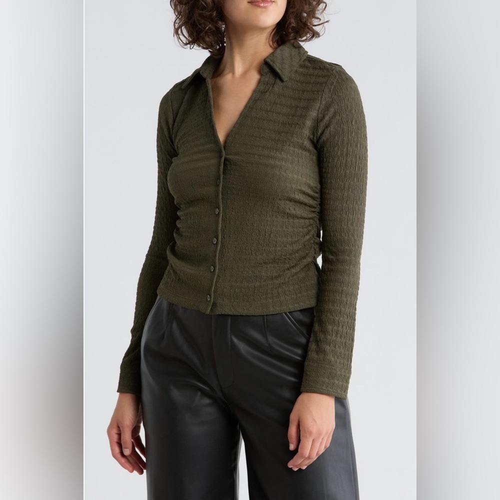 DKNY
Lace Slim Button Front Top
in Hemlock